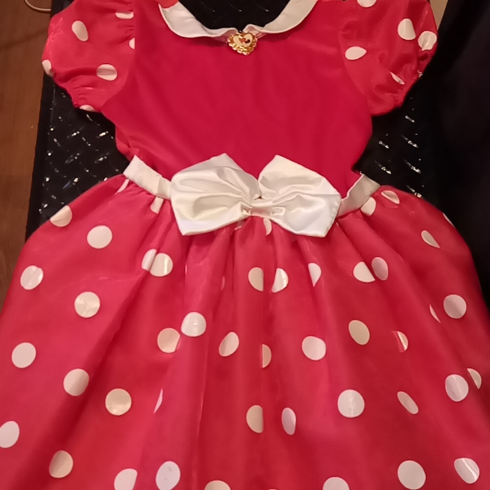 Disney Red & White Pok-a-dot Girl Dress L (10-12)